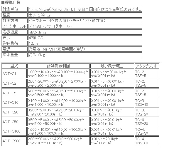 日本ATTONIC亞通力ADT-C200扭矩測(cè)試儀